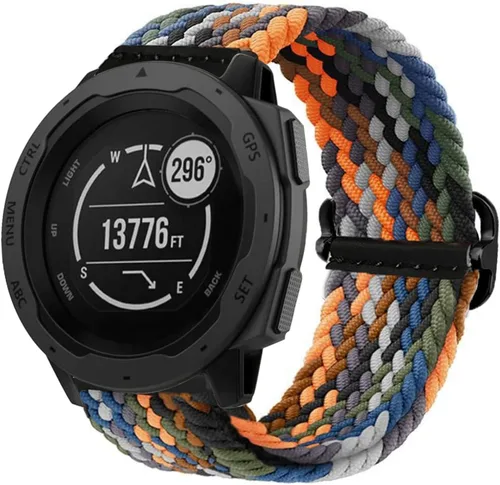Miniatura 8 de Abanen Correa de reloj elástica Solo Loop de 0.876 pulgadas para Garmin Instinct 2 Solar/Instinct 3 de 1.772 pulgadas, correa trenzada ajustable