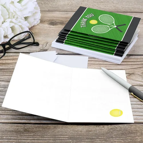Miniatura 5 de Big Dot of Happiness You Got Served - Tarjetas de agradecimiento para fiesta de cumpleaños de baby shower o pelota de tenis (8 unidades)