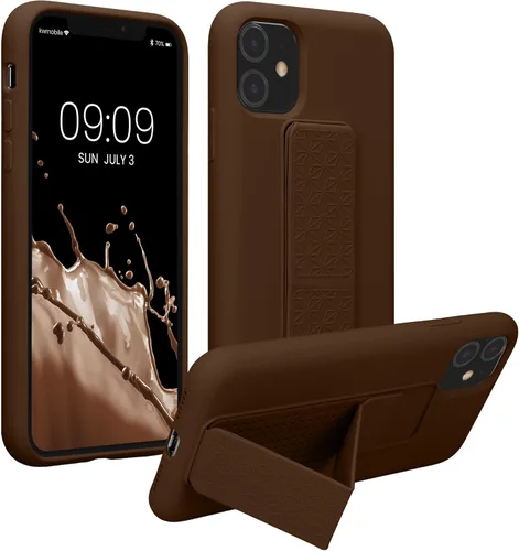 Miniatura 10 de kwmobile Funda compatible con Apple iPhone 11 - Funda con correa de mano y revestimiento de silicona TPU suave - Arándano Azul (Arándano)