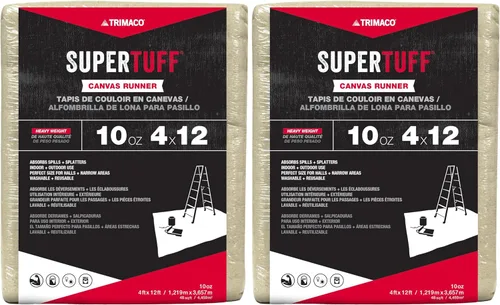 Miniatura 7 de Trimaco SuperTuff - Paño de lona pesada de 10 onzas de grosor, 4 pies x 5 pies