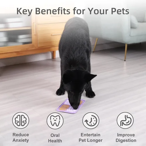 Miniatura 2 de MateeyLife 2 piezas Alfombrilla grande para lamer para perros con ventosas, cuencos de alimentación lenta, alfombrilla para lamer gatos para aliviar