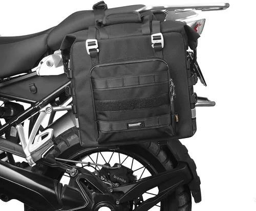 Miniatura 11 de Rhinowalk Alforja para motocicleta, 13 L, impermeable, bolsa de equipaje de liberación rápida para motocicleta de viaje (negro, 1 unidad)