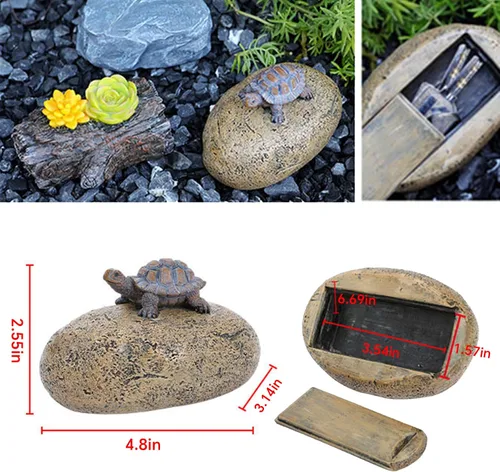 Miniatura 2 de Hide-a-Key - Roca falsa para exteriores, soporte para llaves de repuesto para exteriores, se ve y se siente como almacenamiento oculto de piedra