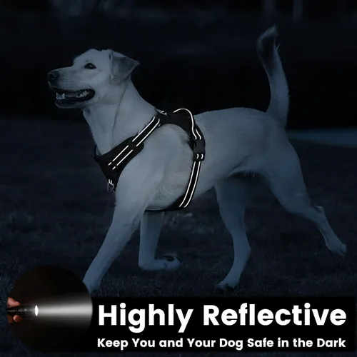 Miniatura 6 de Arnés sin tirones para perro, chaleco reflectante para cachorros para perros pequeños, medianos y grandes (negro, XS)