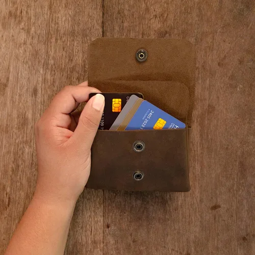 Miniatura 6 de Hide & Drink, Cartera de doble bolsa para hombres y mujeres, soporte rectangular para tarjetas, organizador de dinero, funda de identificación