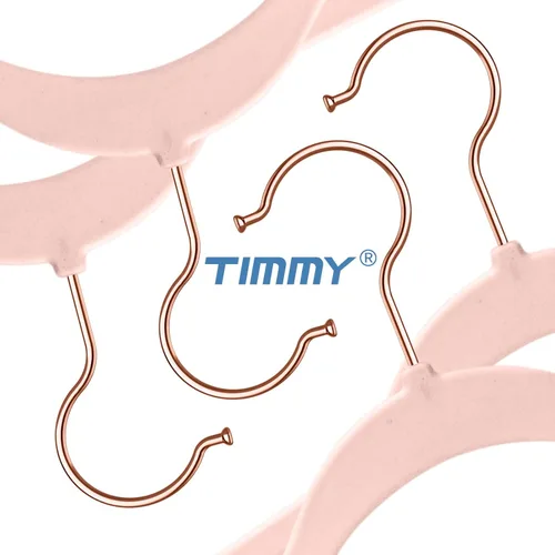 Miniatura 6 de TIMMY Perchas de terciopelo – Juego (paquete de 50) perchas ultrafinas con construcción resistente, soporta hasta 10 libras – Acabado rosa rubor