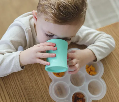Miniatura 4 de otterlove Taza de entrenamiento de silicona para bebés y niños pequeños, aprobada por OT pediátrica, 100% silicona LFGB pura de platino, irrompible