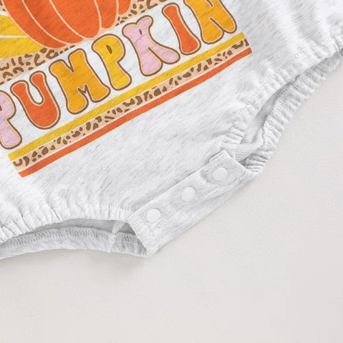 Miniatura 43 de Ropa de Halloween para bebé niña, sudadera con estampado de calabaza, mameluco de burbujas, lindo traje de Acción de Gracias de otoño