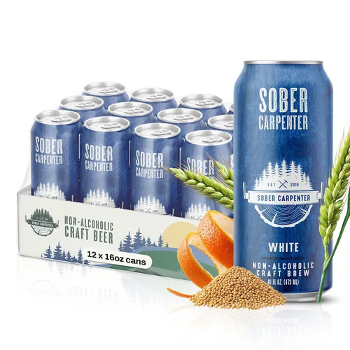 Miniatura 3 de SOBER CARPENTER - Cerveza sin alcohol de trigo blanco estilo belga, cerveza artesanal para todas las ocasiones, licores sin alcohol y alternativa al
