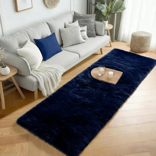 Miniatura 45 de PAGISOFE Alfombras esponjosas de dormitorio de 4 x 6 pies, color negro, alfombra moderna para sala de estar, alfombra lanuda para interiores