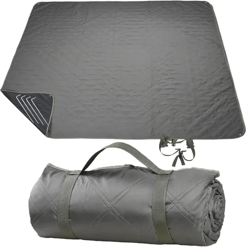 Miniatura 10 de Manta de picnic impermeable de 80 x 60 pulgadas, portátil con correa de transporte para alfombra de playa o fiesta familiar al aire libre, camping