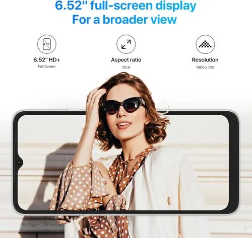 Miniatura 4 de UMIDIGI Teléfono inteligente desbloqueado de 6.5 pulgadas, 6+126 GB, batería de larga duración de 5150 mAh, cámara principal de 50 MP, cámara selfie