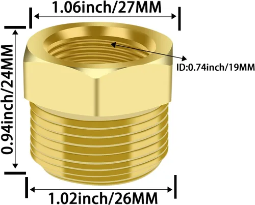 Miniatura 2 de SDTC Tech Paquete de 2 adaptadores reductores de buje de latón rosca macho NPT de 3/4 pulgadas a accesorios de tubería de rosca hembra NPT de 1/2