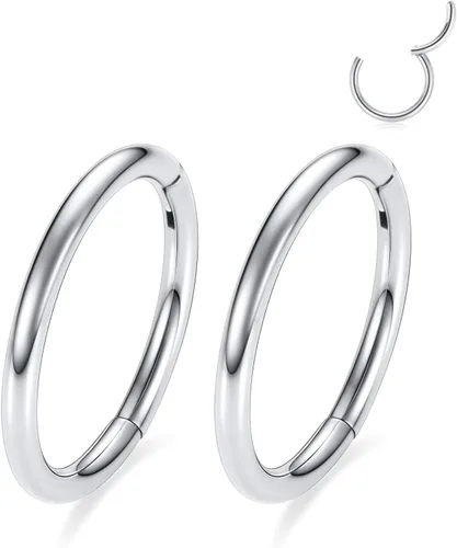 Miniatura 22 de GAGABODY 2 piercings para la nariz, calibre 20G, 18G, 16G, 14G, 12G, 10G, 8G, acero quirúrgico, tabique, cartílago, hélice, trago, concha, daith