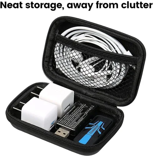 Miniatura 6 de Estuche para auriculares, estuche de transporte para auriculares, bolsa de almacenamiento de auriculares de EVA dura, pequeña bolsa con cremallera