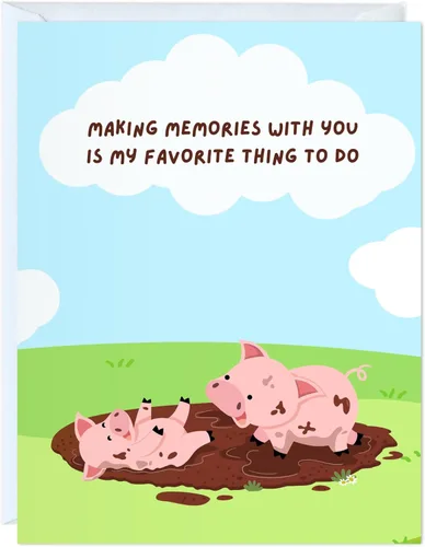 Miniatura 19 de Tarjeta de aniversario y cumpleaños divertida – Tarjeta de felicitación con juego de palabras, en blanco por dentro, linda y perfecta para parejas