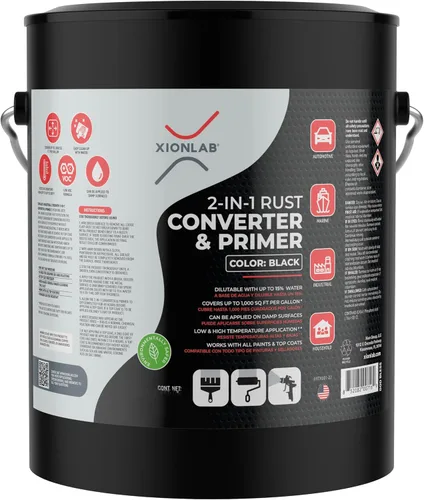 Miniatura 8 de Convertidor de óxido 2 en 1 y imprimación para metal, pintura inhibidora de óxido negro para metal, reformador de óxido para automóviles, de grado