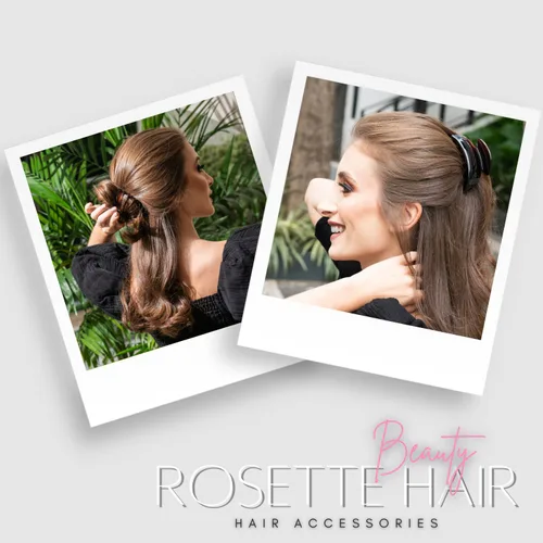 Miniatura 5 de Rosette - Pinza de cristal para el cabello, pinzas para el cabello, pasadores para uso en interiores y exteriores, cabello grueso, para mujeres