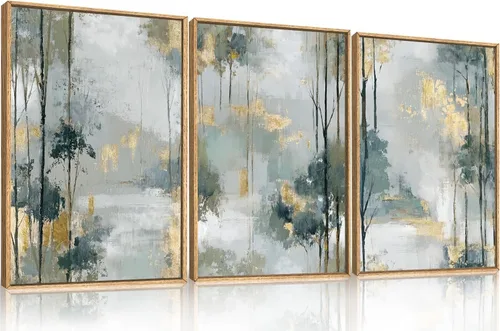 Miniatura 36 de HPINUB - Lienzo decorativo abstracto moderno para pared, juego de 3 impresiones artísticas enmarcadas, pintura de pared grande en blanco y negro, 16