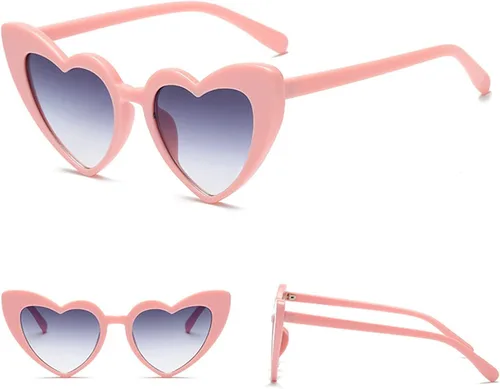 Miniatura 7 de AEAHALY Lentes de sol de corazón blanco, rosa, rojo, negro para mujer, protección UV 400, lentes de sol en forma de corazón, gafas de sol a granel