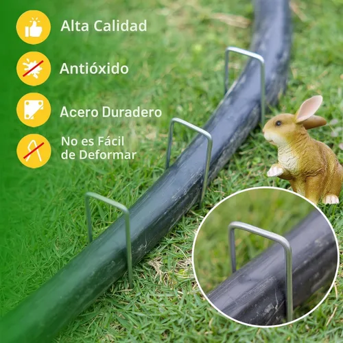 Miniatura 5 de Paquete de 30 Grapas para Césped, Grapas Premium para Paisajismo de Jardín, Estacas Galvanizadas de Calibre Resistente, Estacas de Carpa