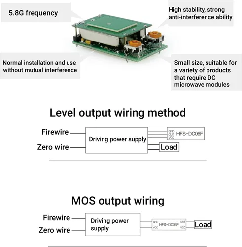 Miniatura 5 de LiebeWH Módulo 5.8GHz DC5V del interruptor del sensor de la microonda para la detección de movimiento
