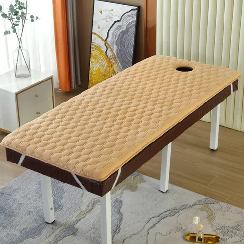 Miniatura 9 de Cubrecolchón de mesa de masaje de 2.0 in/2.8 in de grosor, funda de colchón trapezoidal para cama de salón de belleza, sábanas con agujeros de Gris