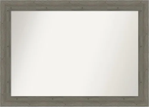 Miniatura 32 de Amanti Art Espejo de baño gris para sobre el fregadero, 27 x 27 pulgadas, espejo de tocador cuadrado gris, marco de madera rústica de campo medio