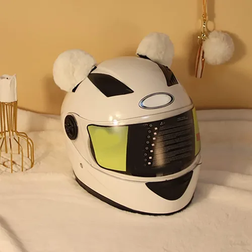 Miniatura 2 de 1 par de orejas de oso de felpa para casco, orejas de oso redondo, decoración de casco de accesorios para casco
