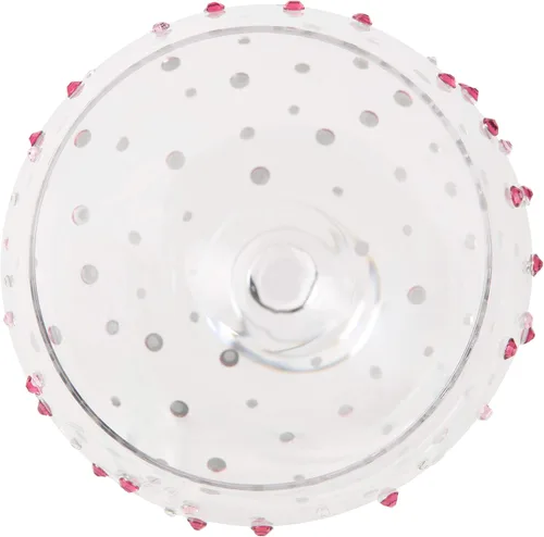 Miniatura 3 de Pavilion - Copa de vino con tallo de 24 onzas, piedras preciosas de cristal rosa, cristal de cumpleaños