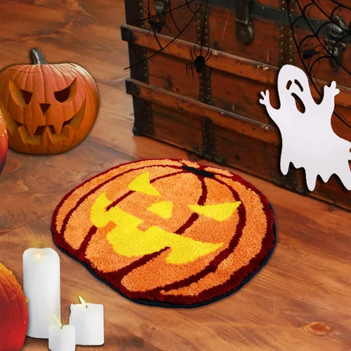 Miniatura 8 de Alfombra de baño de Halloween para decoración de baño, tapete de baño de murciélagos góticos, antideslizante, lindas alfombras para cocina