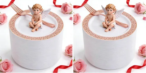 Miniatura 11 de WDF Platos de postre de plástico plateado con tenedores de plástico, 100 platos cuadrados desechables para aperitivos, platos pequeños con borde