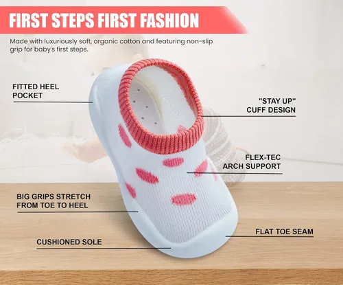 Miniatura 6 de Baby Shoes Boys Girls First Walking Shoes Non Slip Soft Sole Sneakers Toddler Infant Babygirl Sock Shoes