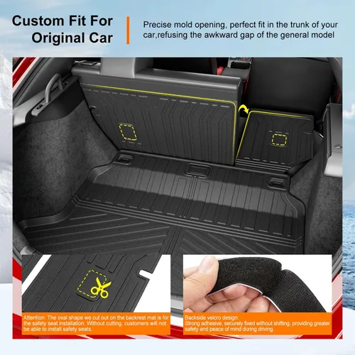 Miniatura 2 de Alfombrilla powoq Compatible con Honda Civic Hatchback 2022-2026 Alfombrilla de carga TPE Forro de maletero Respaldo Alfombrilla de piso Forro