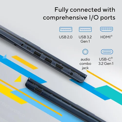 Miniatura 6 de ASUS Vivobook 14 Slim Laptop (14 pulgadas FHD, 16 GB de RAM, SSD de 512 GB, Intel Core i3-1215U (> i5-1235U)) para estudiantes, negocios, educación