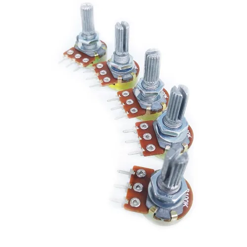 Miniatura 2 de 10 unids 3.3 ft ohmios lineal cono rotativo potenciómetro panel pote B1M 0.787 in