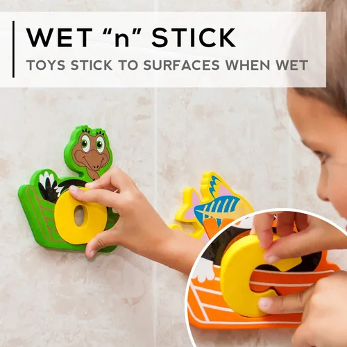 Miniatura 2 de Juguetes de letras del alfabeto de espuma de baño, letras ABC no tóxicas para bañera para niños pequeños, rompecabezas educativos de animales