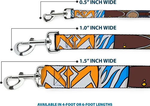 Miniatura 3 de Buckle-Down Star Wars Correa para mascotas, correa para perro, elementos limitadores de Star Wars The Clone Wars Ahsoka Tano, 4 pies de largo 1.0
