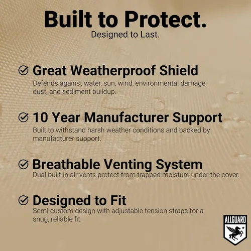 Miniatura 5 de AllGuard - Funda impermeable para carrito de golf, poliéster resistente, protege de la lluvia, el sol, los rayos UV y más, color bronceado