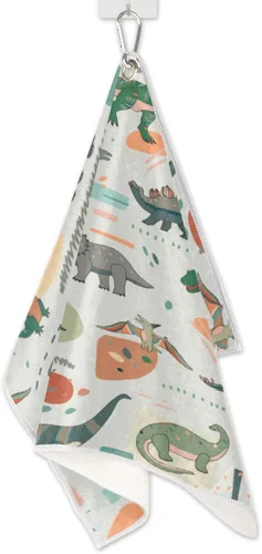Miniatura 5 de AUUXVA Divertida toalla de golf con diseño de dinosaurio de animales para bolsas de golf con clip para hombres y mujeres, bonita toalla de golf