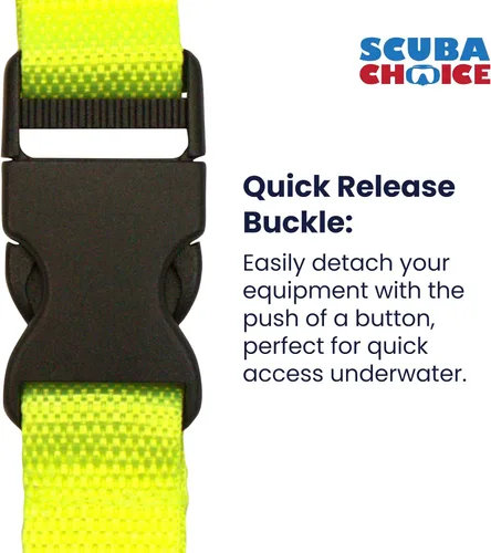 Miniatura 5 de Scuba Clips Lanyard with Dual Clips and Quick Release Buckle, Scuba Accessory for Diving, Dive Clip for Equipment Essentials Amarillo