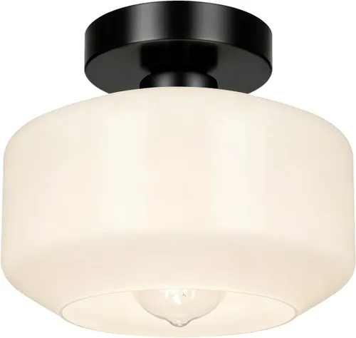 Miniatura 15 de Lámpara de techo industrial semiempotrada de bronce frotado con aceite, bombilla LED de 800 lúmenes incluida, accesorio de lámpara de techo