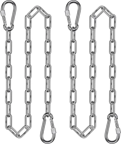 Miniatura 10 de BeneLabel 2 cadenas de columpio resistentes de 85 pulgadas con ganchos, cadenas colgantes de capacidad de 1000 libras, cadenas colgantes para 2