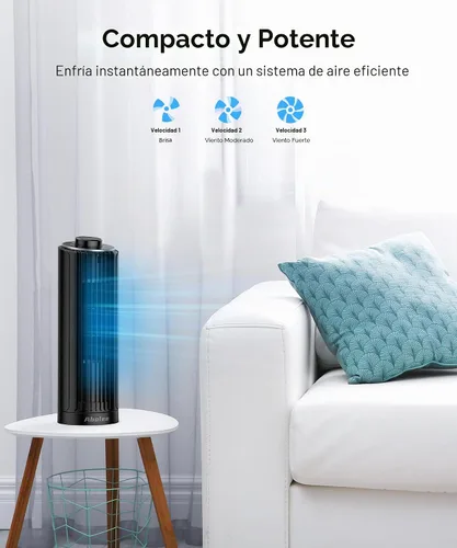 Miniatura 2 de Abolee Ventilador de torre, ventilador de escritorio de 23 pies/s, ventilador de mesa oscilante de 70° para dormitorio, ventilador de mesa de pie