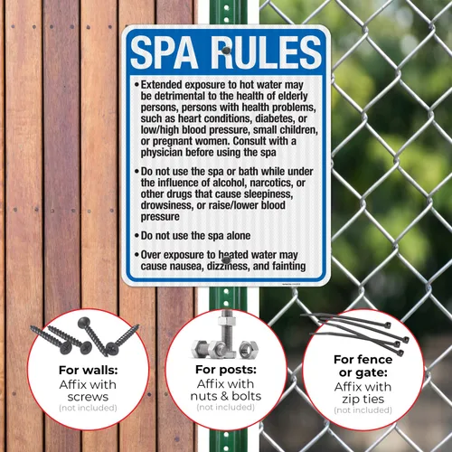 Miniatura 4 de New Mexico Spa Rules Sign, Complies with State of New Mexico Pool Safety Code, 24x30 Inches, 3M EGP Reflective .080 Aluminum, Fade Resistant, Made