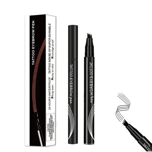 Miniatura 7 de Anjouze - Bolígrafo de microcuchilla, bolígrafo mágico impermeable para cejas, lápiz para cejas Microblading, 5 colores, impermeable, 4 tenedores