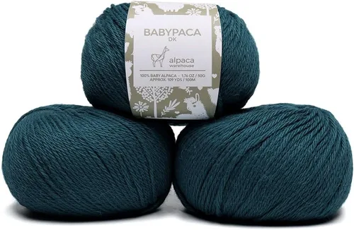 Miniatura 18 de 100% Hilo de Lana de Alpaca Bebé (Juego de 3 Madejas, 150 Gramos) Peso DK - Hecho en Perú - Celestialmente Suave y Perfecto para Tejer y Ganchillo
