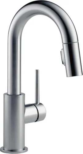 Miniatura 3 de Delta Faucet Trinsic - Grifo de barra negro mate con rociador extraíble, grifo de fregadero de barra negra de un solo agujero, grifos de barra