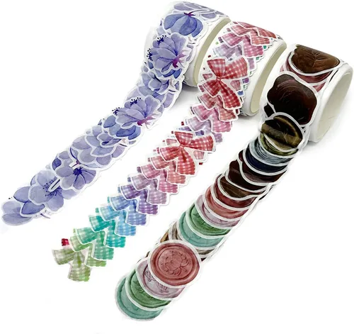 allydrew 3 rollos de calcomanías decorativas de cinta washi para álbumes de recortes, papelería, diario, fabricación de tarjetas (300 unidades),