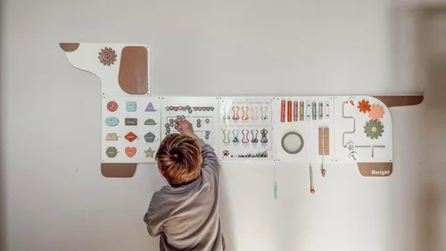 Miniatura 7 de Beright Paneles de Pared de Actividad para Perros con Tableros Ocupacionales, Juguetes Sensoriales Montessori, Centro de Actividades de Aprendizaje